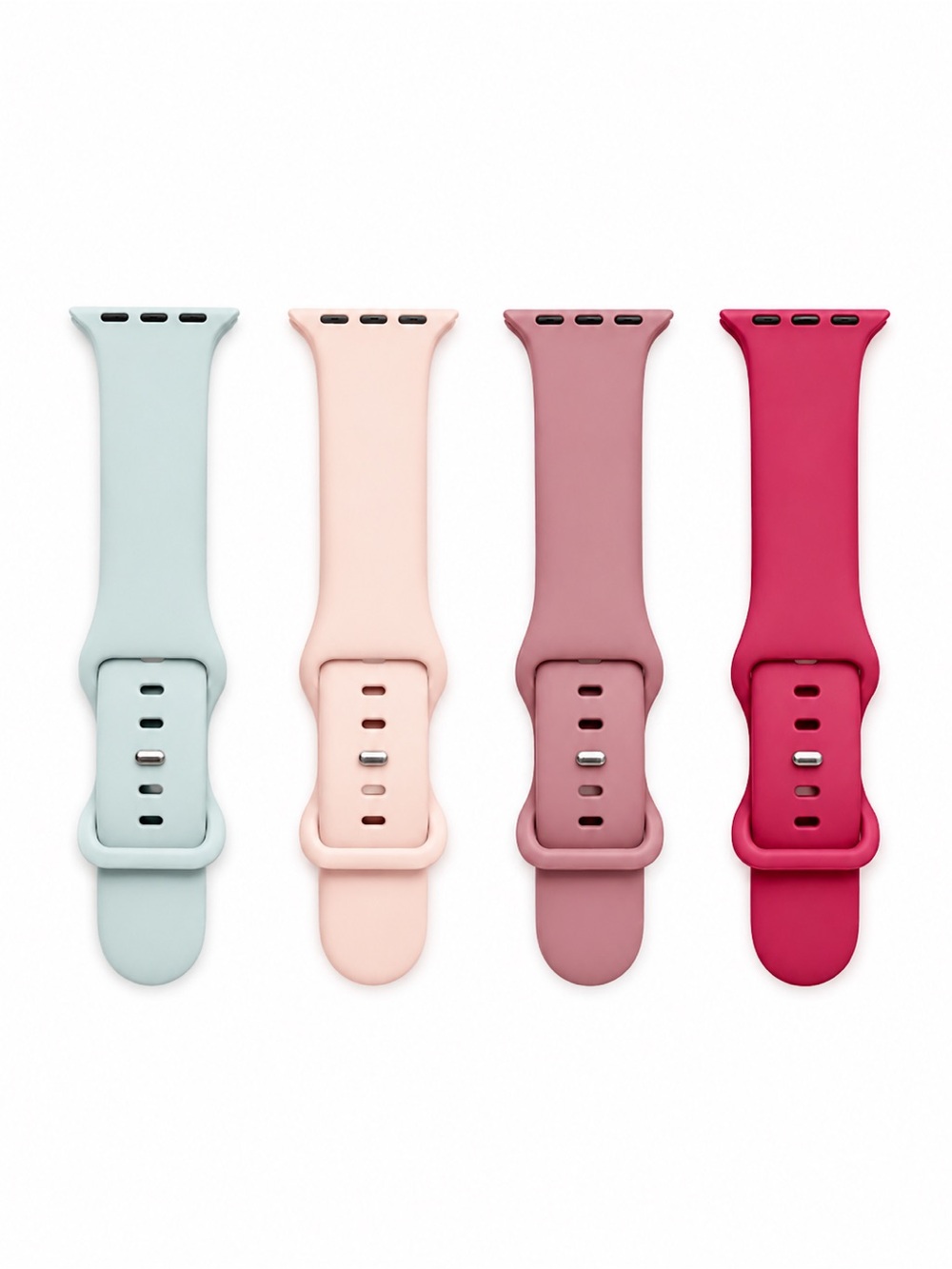 Apple Watch Band Bundle 4 Pack Silicone 38 40 41mm Pink Gray Red NWOT